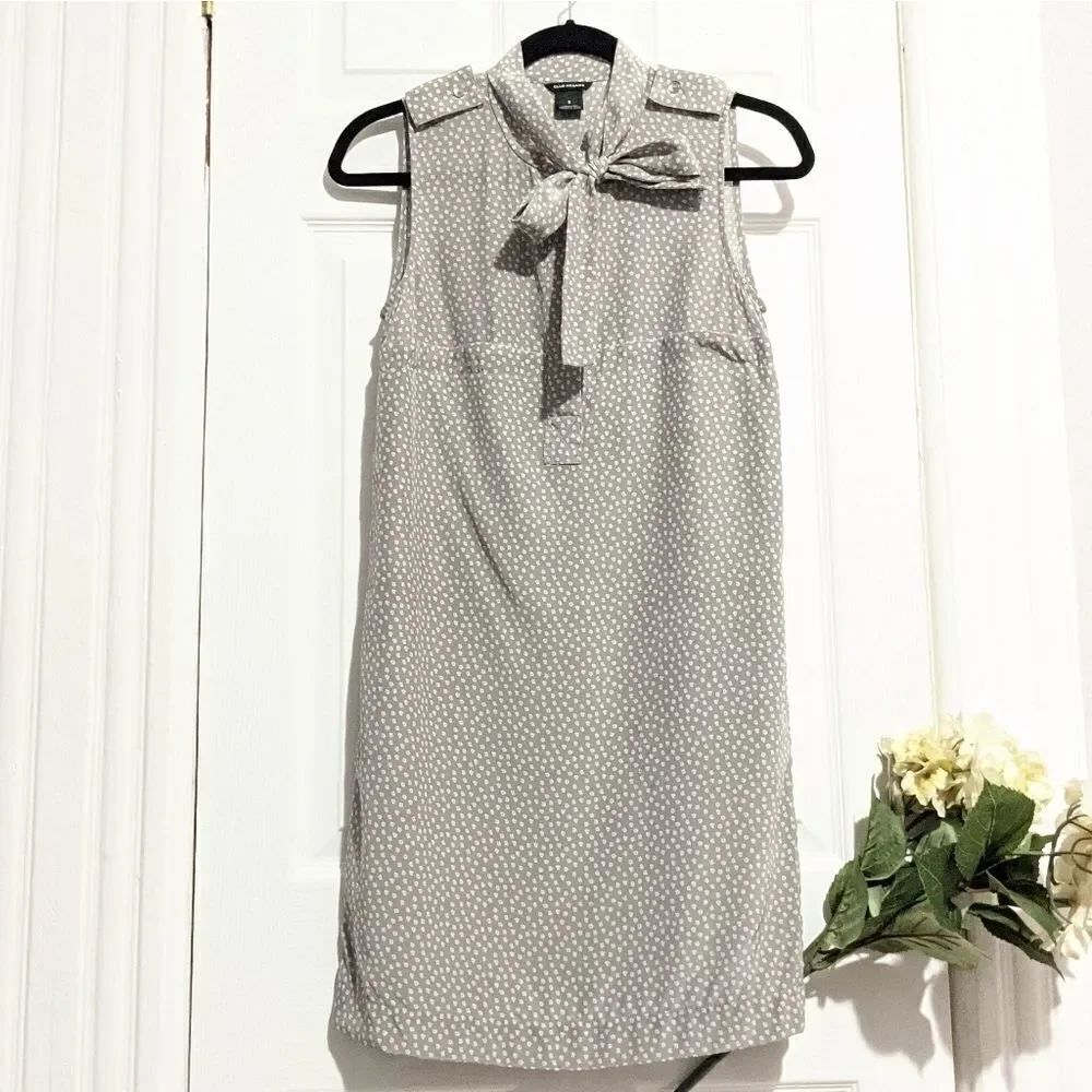 Club Monaco Floral Print Bow Silk Dress Shirtdress Silk Column Dress